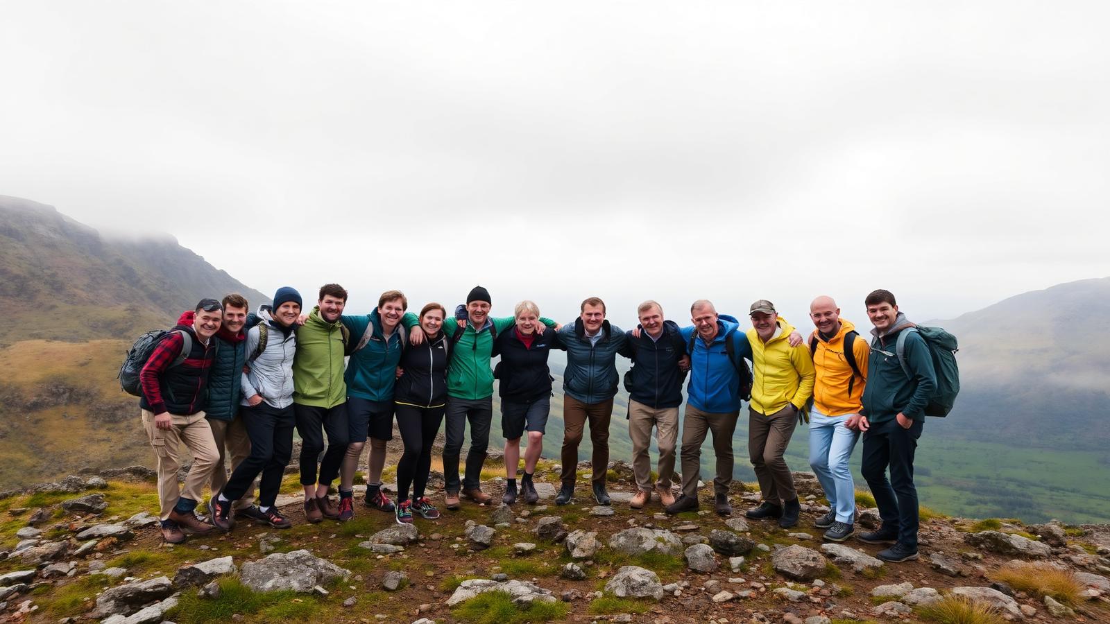 The Climb for a Cause community together on a mountain ridge