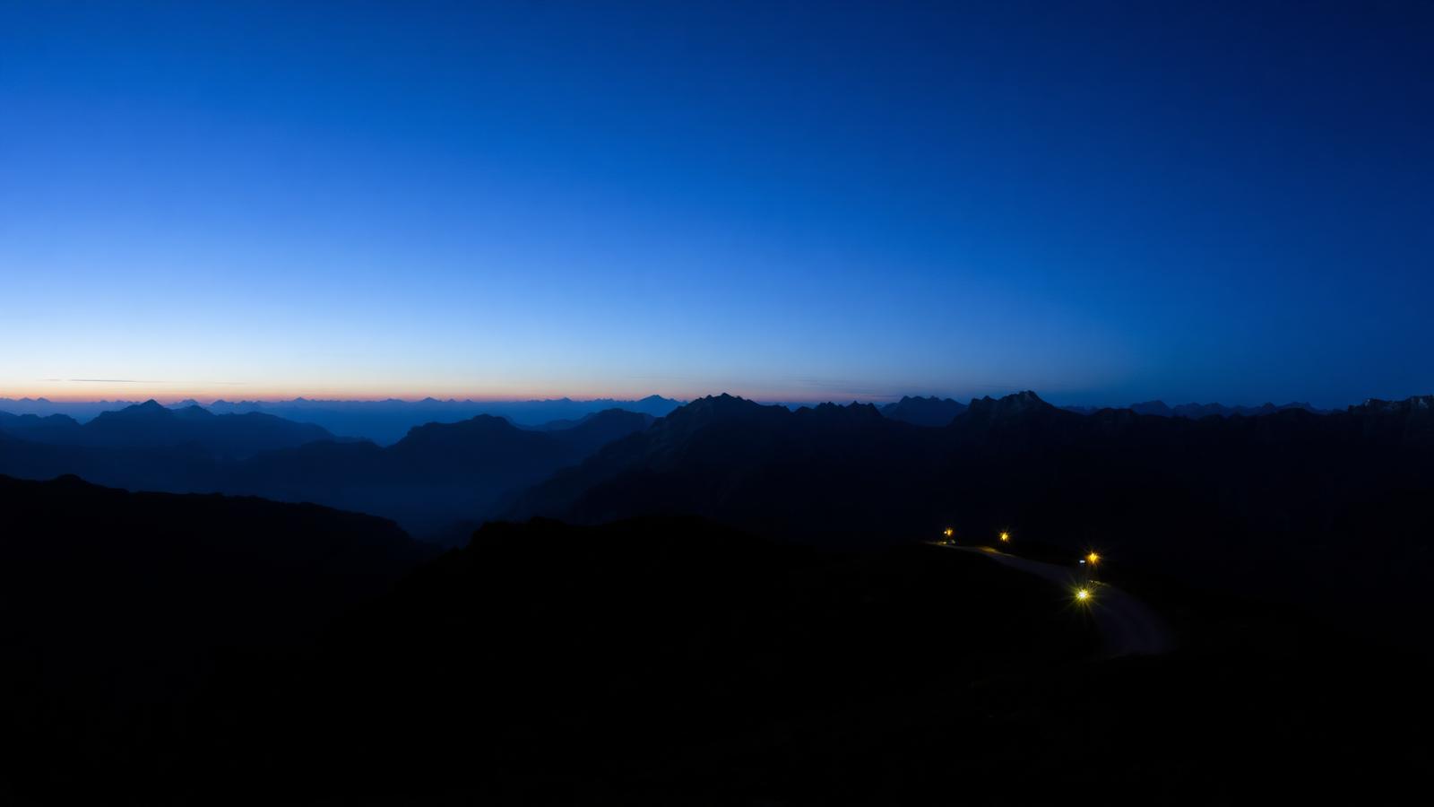 Mountain landscape at dusk